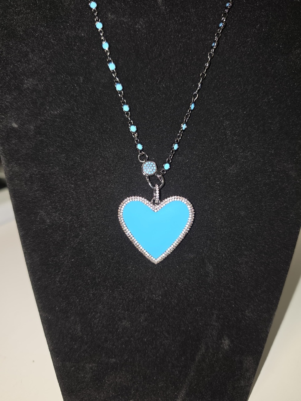 Adina Eden Turquoise Heart Pendant Necklace